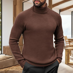 Eco-Friendly Recycled <b>Yarn</b> Men's Turtleneck Sweater Winter Breathable Sustainable Warm Comfortable Anti-Wrinkle <b>100</b>% Acrylic - Product Image 2