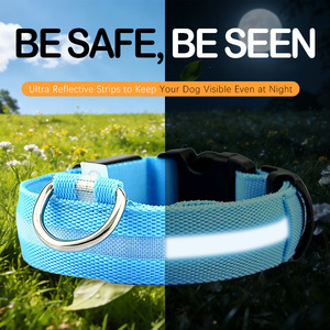 <span class=keywords><strong>Collier</strong></span> pour chien en nylon réglable avec lumière LED à 4 modes, idéal pour les promenades nocturnes en toute sécurité - Vente flash - Product Image 4