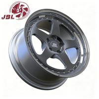 Nuevas llantas forjadas de dos piezas de 18-26 pulgadas, diseño clásico de cinco radios con remaches, borde ancho, 5x112 5x114.3, acabado negro para Golf GTI 86 Stance