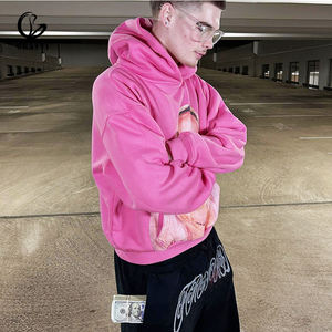 Sudadera con Capucha Personalizada con Estampado <span class=keywords><strong>de</strong></span> Retrato, Color Rosa, Estilo Holgado, Felpa Gruesa, Ropa Urbana Y2K, Sudadera con Estampado Fotográfico Unisex - Product Image 2