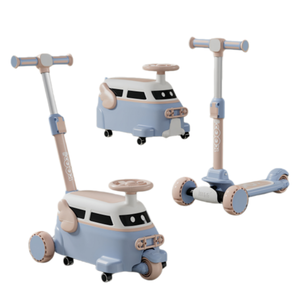 سيارة أطفال بلاستيكية متعددة الوظائف <span class=keywords><strong>3</strong></span> في 1 قابلة للطي مع ممتص صدمات ومسند قدم للأطفال من <span class=keywords><strong>2</strong></span>-7 سنوات، عرض ساخن - Product Image 2