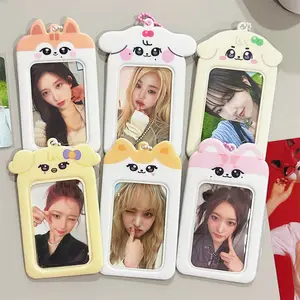 Funda de PVC de goma para tarjetas estilo coreano, tarjetero de fotografía kpop, tarjetero de colección de fotos de estrellas