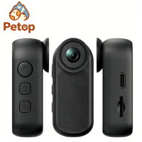 Traceur GPS en temps réel Petop pour chiens et chats, vidéo 4K 60fps Ultra HD, léger, en plastique, étanche IP67, avec cordon magnétique, autonomie de 2 jours