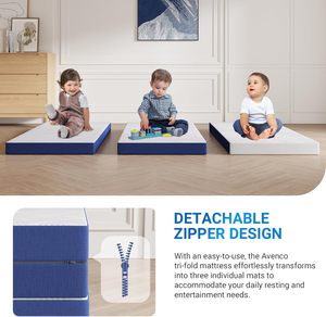 TriFolding RV Car Bed Mattress 4 pulgadas plegable de bambú de alta densidad de espuma viscoelástica colchón <span class=keywords><strong>Topper</strong></span> cubierta para viajes de Camping - Product Image 4