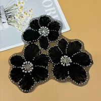 Base de patch en tissu pour corsage, broderie de perles informatisée, appliqué en maille, style pastoral 3D, forme de fleur