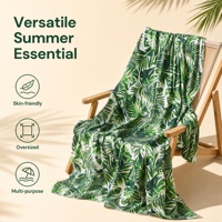 Paréo de plage bohème en viscose, imprimé feuilles de palmier tropicales, châle de plage en rayonne, accessoire d'été pour femme
