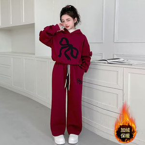 Gli adolescenti di alta qualità 2 pz indossano felpe con cappuccio + pantaloni di cotone ispessimento autunno inverno vestiti set per le ragazze - Product Image 3