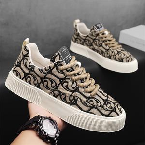 Zapatillas de lona vintage para hombre y mujer, zapatos de skate informales con estampado retro, cómodos y transpirables para uso diario - Product Image 4