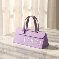 Flyers en carton rose écologiques de luxe en gros avec ruban, logo personnalisé et pelliculage pour la Fête des Mères, vêtements, chaussures, cadeaux