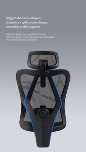 Silla de Oficina Ergonómica Profesional Ajustable, Malla Completa, Diseño Moderno, Reposapiés Plegable, Nylon Resistente, Reposabrazos 3D, Aleación de <span class=keywords><strong>Aluminio</strong></span> - Product Image 3