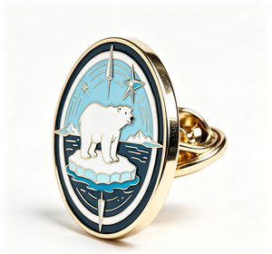 Round Polar Bear Metal <b>Pin</b> <b>Badge</b> Enamel Brooch Custom Souvenir Emblem for Travel Gift - Product Image 4