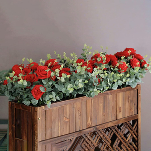 Roses artificielles à 7 têtes, arrangement <span class=keywords><strong>de</strong></span> fleurs artificielles, bouquet en soie pour la maison, le bureau, <span class=keywords><strong>les</strong></span> fêtes et la décoration <span class=keywords><strong>de</strong></span> mariage - Product Image 4