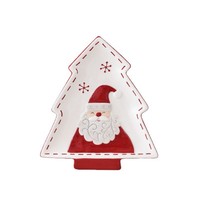 Assiette de table en porcelaine créative en forme d'arbre, style dessin animé, pour desserts et pâtisseries, thème de Noël, style mignon