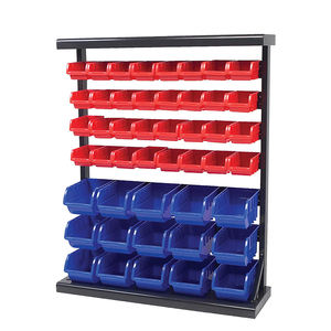 JH-Mech-estante de almacenamiento de medio contenedor a granel, con 32 contenedores grandes y pequeños para una organización fácil del garaje, organizador de herramientas, contenedores, piezas - Product Image 1