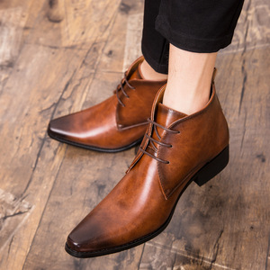 Bottes d'équitation en cuir rétro sportives pour hommes, vente en gros de bottes décontractées pour hommes fabriquées avec la <span class=keywords><strong>construction</strong></span> Goodyear Welt, bottes habillées pour hommes - Product Image 2