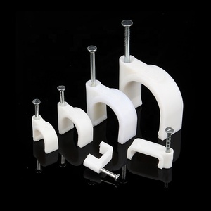 CLIPS De Plástico Redondos Para Cables, Con Clavos De Fijación, 3MM-40MM, Color Blanco