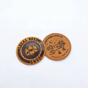 Patchs en cuir personnalisés à coudre, brodés pour chapeaux, badges brodés 3D en relief à presser à chaud - Product Image 1