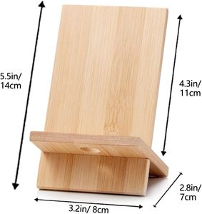 ขาตั้งโทรศัพท์ไม้เนื้อแข็ง ขาตั้งแท็บเล็ต ขาตั้งโทรศัพท์ไม้บีช สะดวก ง่าย สร้างสรรค์ สำหรับวางบนโต๊ะ - Product Image 3