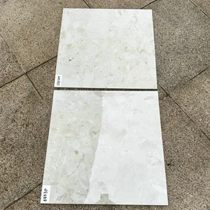 Muslimate 600x1200mm piastrelle di marmo con superficie lucida e opaca bianca che pavimentano piastrelle di terrazzo economiche beige gialle