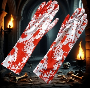 Nuovo arrivo pauroso sangue macchiato di Halloween in poliestere Spandex <span class=keywords><strong>Horror</strong></span> 1set di oggetti di scena in Costume per il servizio fotografico di festa guanti - Product Image 2