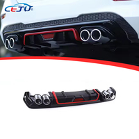 Difusor de labio de parachoques trasero de coche ABS negro brillante con puntas de escape de luz de freno para Nissan Sylphy Pulsar Sentra S SV SR B18 2020-2023