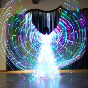 Willyoung - Alas de Danza del Vientre con Luces LED para Mujer, 300 Luces LED, Danza Oriental, Egipto, <span class=keywords><strong>India</strong></span>, Práctica de Actuación, Telescópicas - Product Image 2