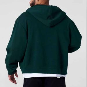 Sudadera Cárdigan de Diseño Personalizado para Hombre, Otoño, Estilo Holgado, Cierre Doble, Terciopelo, Versión Corta con Capucha - Product Image 5