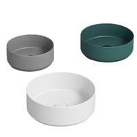 Lavabo rond, lavabo de petite taille pour balcon de la maison salle de bain en acrylique modifié, mini bassin simple petit bassin rond