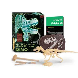 Artisanat bricolage incroyable magique dino jouet diplodocus tyrannosaurus squelette creuser kit dino creuser jeu lueur dans le noir jouet