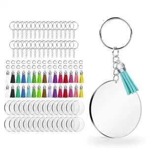 Personalize wholesale blanks round rectangular acrylic keychain in bulk