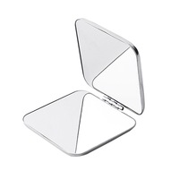 Miroir de maquillage de voyage double face avec mini poche compacte et pliable grossissant
