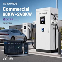Station de recharge rapide pour véhicules électriques DC OCPP 60 kW à 240 kW, boîtier IP54, protection contre les surtensions, conception modulaire, garantie de 2 ans