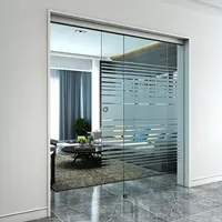 Modern Design Office Building Aluminum Sliding System Meeting Room Glass Mounted Sliding Door