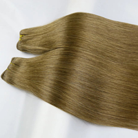 Extensions de cheveux humains de qualité supérieure, cuticules alignées, couleur brune, texture russe, tissage à la machine
