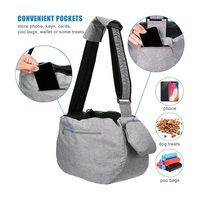 Porte-chien respirant avec sangle rembourrée réglable, sac de transport pour chien à porter en bandoulière mains libres avec boucle de sécurité