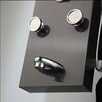 Panneau de douche thermostatique LED en acier inoxydable de haute qualité multifonction contemporain mural Massage par jet de pluie