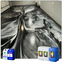 Résine liquide auto-nivelante hautement résistante aux rayures, peinture époxy métallique 3D pour revêtement de sol
