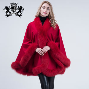 Cape en cachemire colorée avec <span class=keywords><strong>fourrure</strong></span> <span class=keywords><strong>de</strong></span> renard, châle en cachemire avec <span class=keywords><strong>fourrure</strong></span> - Product Image 1