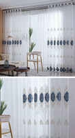 Rideaux en voile brodés en polyester écologique de luxe haut de gamme pour fenêtres françaises, design Art Déco, tailles personnalisées, salon