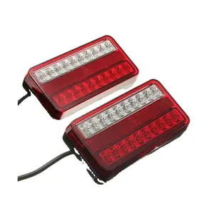 Luz trasera para coche, lámpara indicadora de señal de giro automática, para remolque, parada, atrás, rectangular, 20 Led, 12/24V