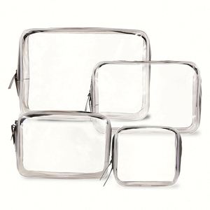 Sacs de voyage multifonctionnels transparents à fermeture éclair multi-tailles pour emballer les cosmétiques, à prix abordable - Product Image 1