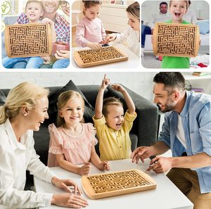 Gioco del Labirinto <span class=keywords><strong>in</strong></span> Legno per Bambini, Giocattolo Educativo per lo Sviluppo Cerebrale, Puzzle per 4-6 Anni, Confezione Colorata - Product Image 4