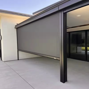 Persianas enrollables eléctricas exteriores automáticas inteligentes con cremallera, instalación integrada, para protección contra el viento, lisas - Product Image 2