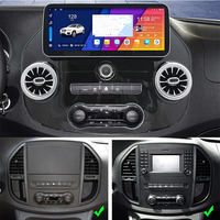 Radio Mobil Android 12,3 Inci dengan Carplay, GPS, Multimedia, dan Navigasi untuk Benz Vito W447, Dilengkapi Lampu Ambient Android