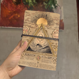 Hermoso cuaderno Premium Present Perfecto para astrónomos Notas de ciencia con símbolos de onda de pirámide solar impresos en la C - Product Image 3