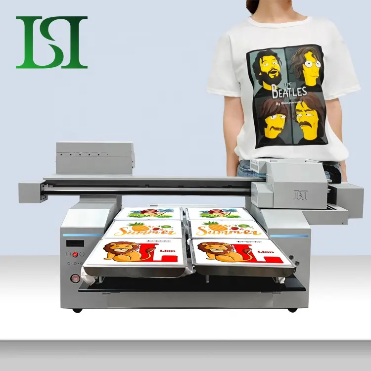 LSTA2A1-0010 तेजी से 6590 2/4/6 स्थिति CMYKW DTG प्रिंटर स्वत: कपास वस्त्र टी शर्ट मुद्रण मशीन के लिए चीन में किए गए बिक्री
