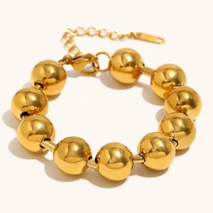 Dingran Stainless Steel <strong>Bracelet</strong> Trendy Design Tarnish Free 18K Gold Plated <strong>Large</strong> <strong>Beads</strong> <strong>Bracelets</strong> - Product Image 6