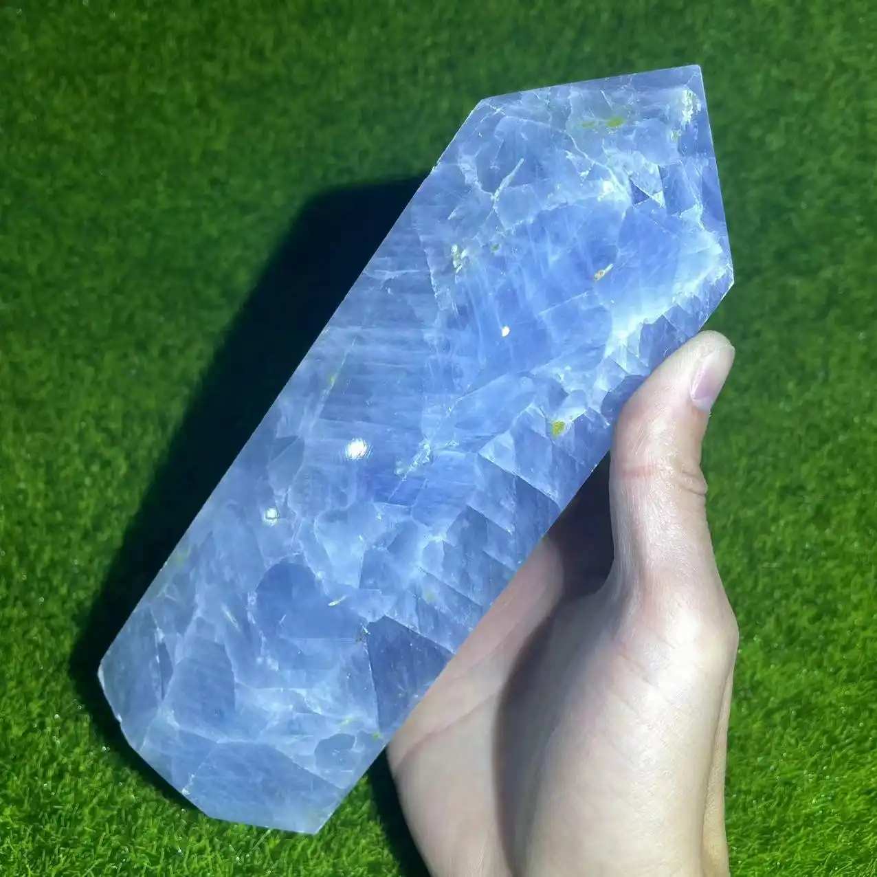 Peridot Wholesale Big Size Blue Celestite With Peridot Obelisks Blue Calcite Towers Crystal Points