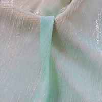Tissu en maille Dobby côtelé 100% polyester, fil argenté, imperméable, occultant, antistatique, pour vêtements de filles