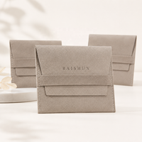 Pochette à bijoux en microfibre lavande, taille personnalisée, rabat ajustable, anti-rayures, logo OEM personnalisé